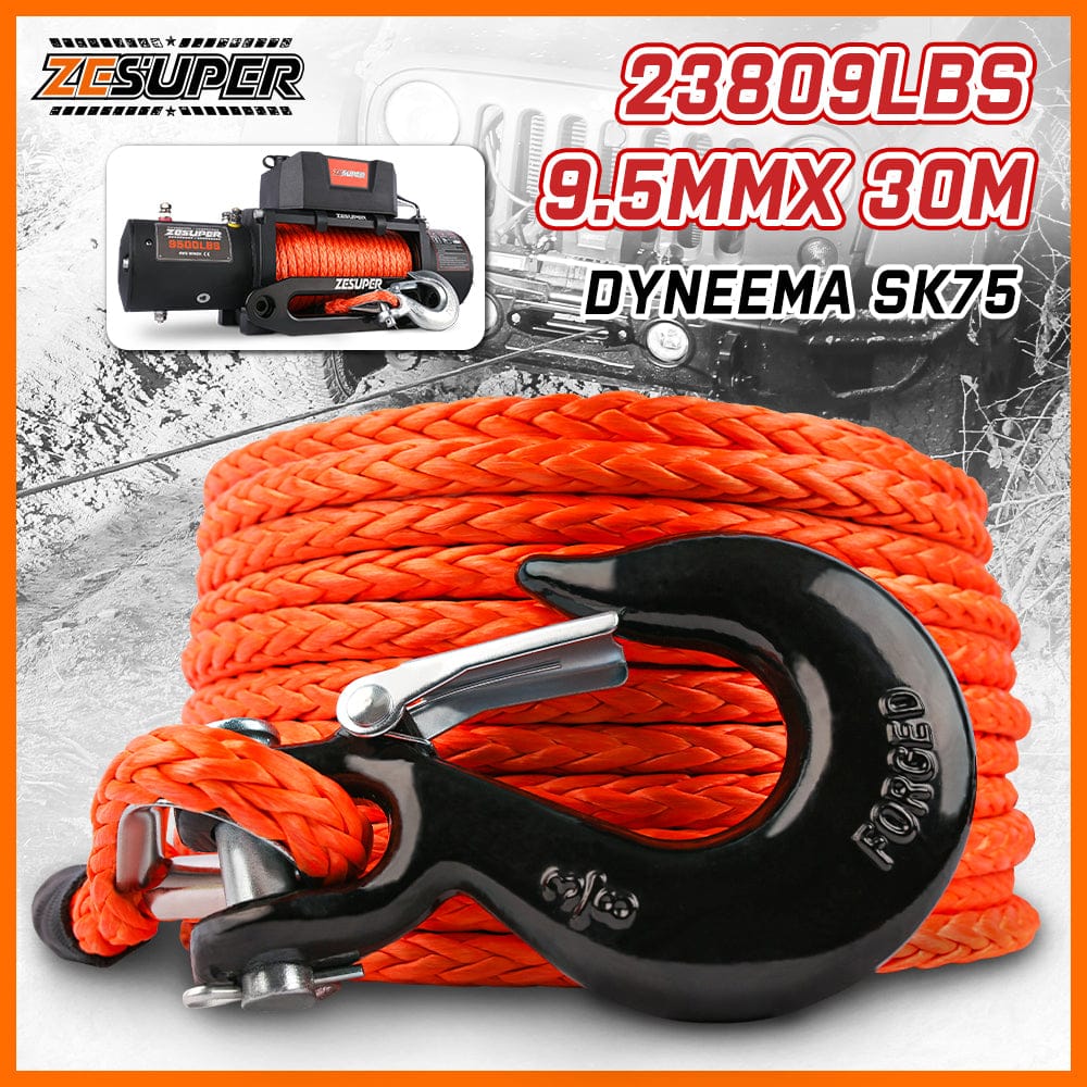 Automotive Repair & Speciality Tools - 9.5Mm X 30M Dyneema Sk75 Winch Rope Synthetic Recovery Cable