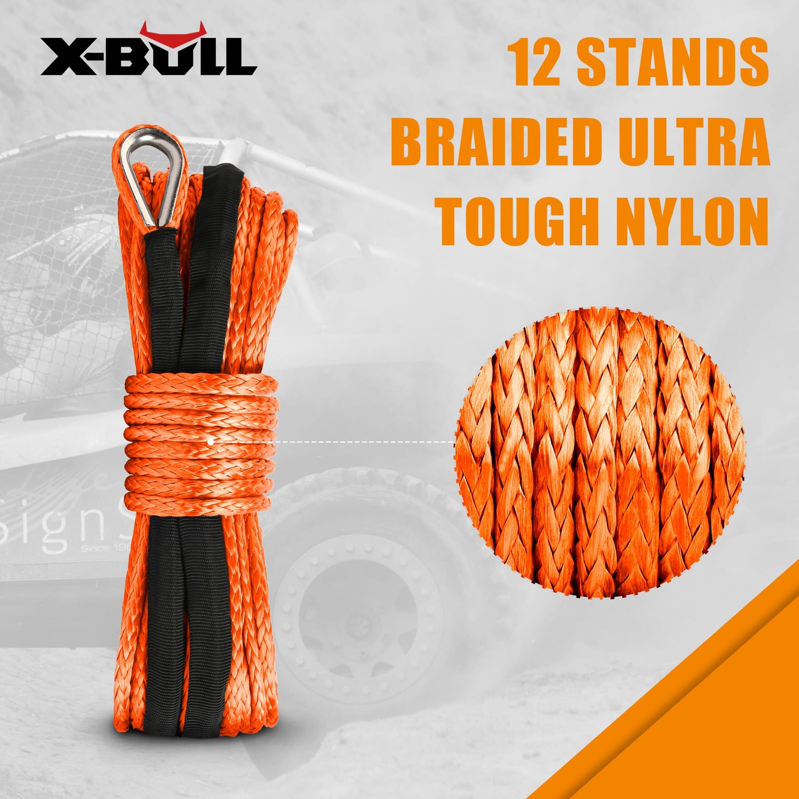 Dyneema Synthetic Winch Rope 5.5Mm X 13M For Offroad Recovery, Automotive Parts - photo 12