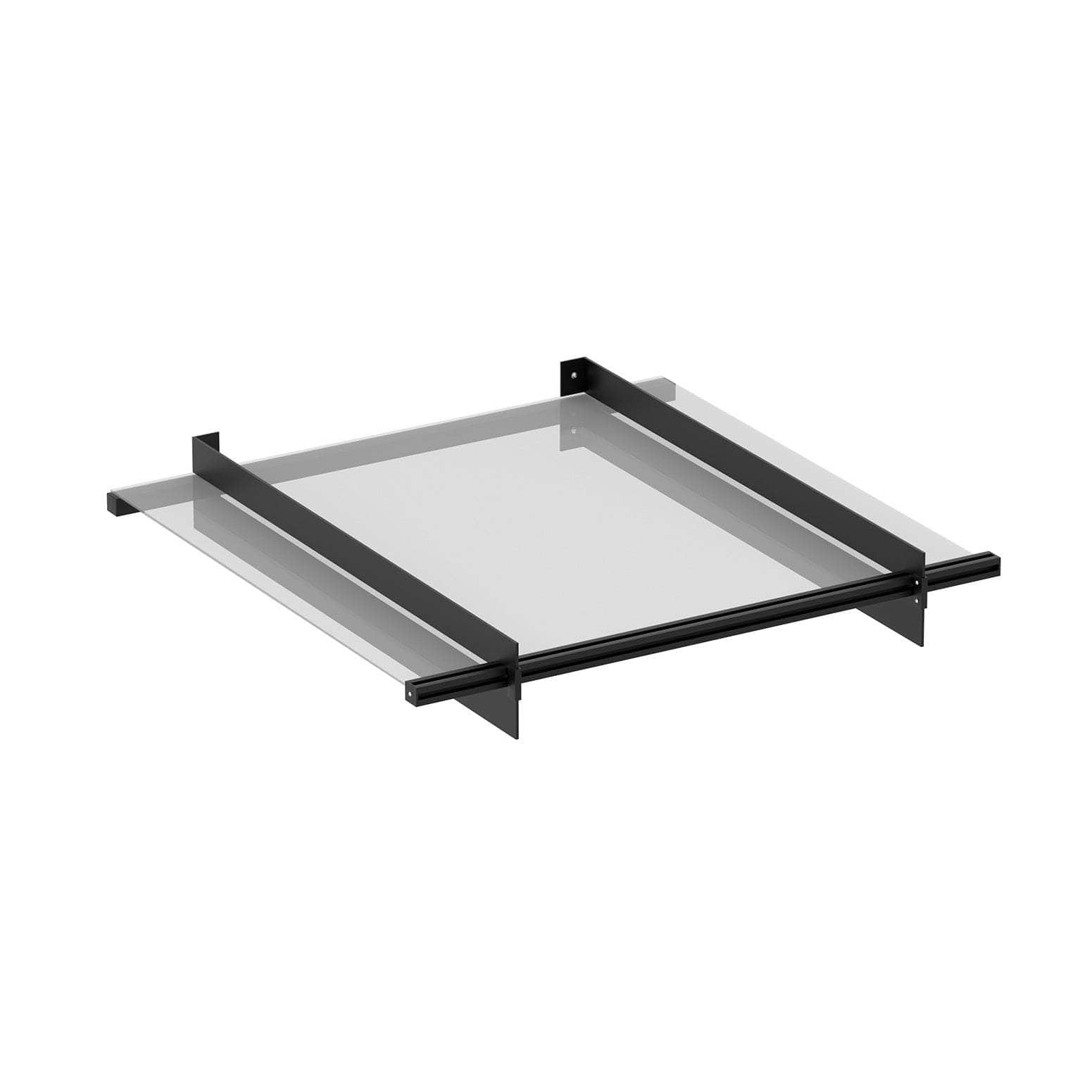 Window Door Awning Canopy 1Mx1M Flat Transparent Sheet Metal Frame