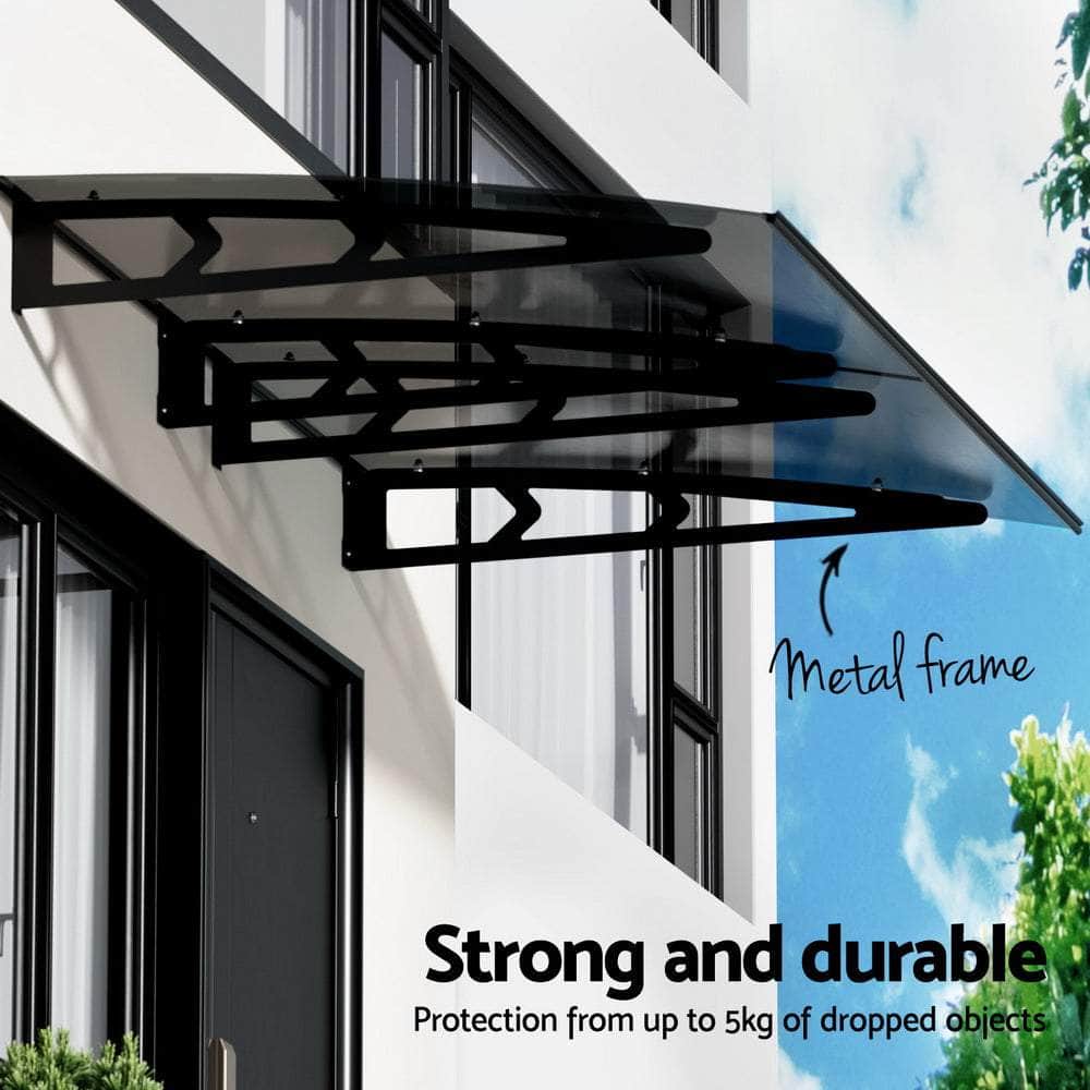 Window Door Awning Canopy Grey Solid Sheet Metal Frame