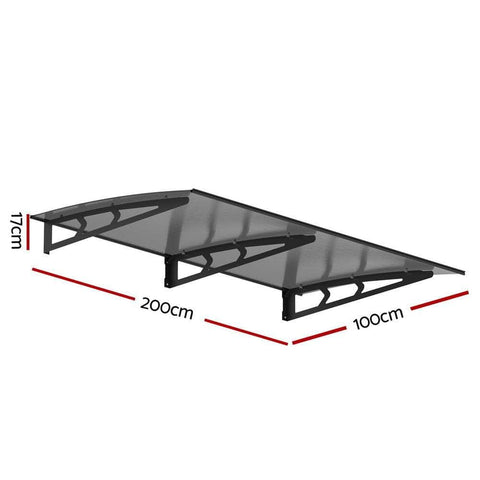 Window Door Awning Canopy Grey Solid Sheet Metal Frame