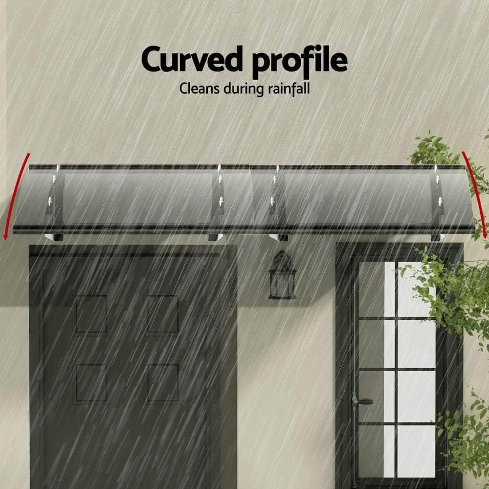 Window Door Awning Canopy Grey Solid Sheet Metal Frame