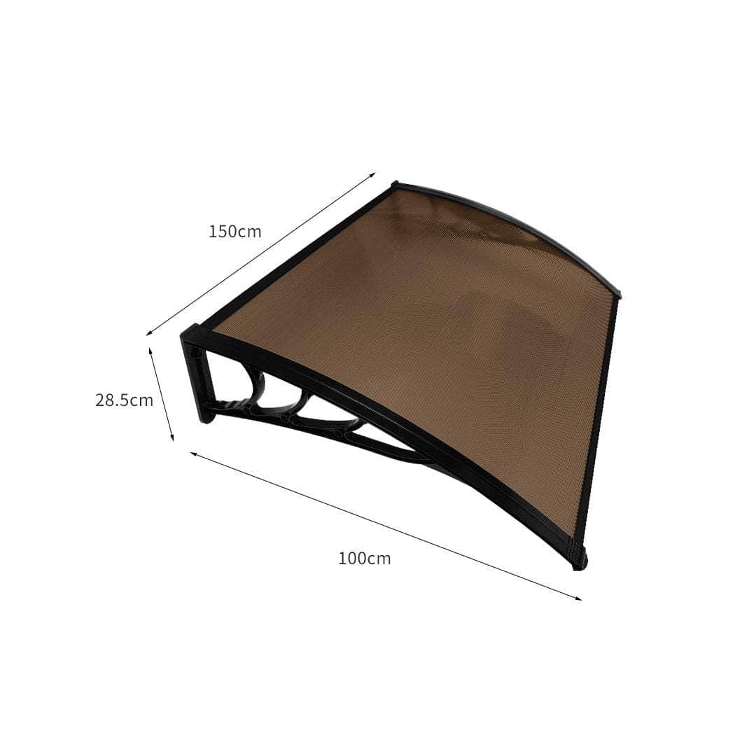 Window Door Awning Outdoor 1M X 1.5M Brown 1x1.5M