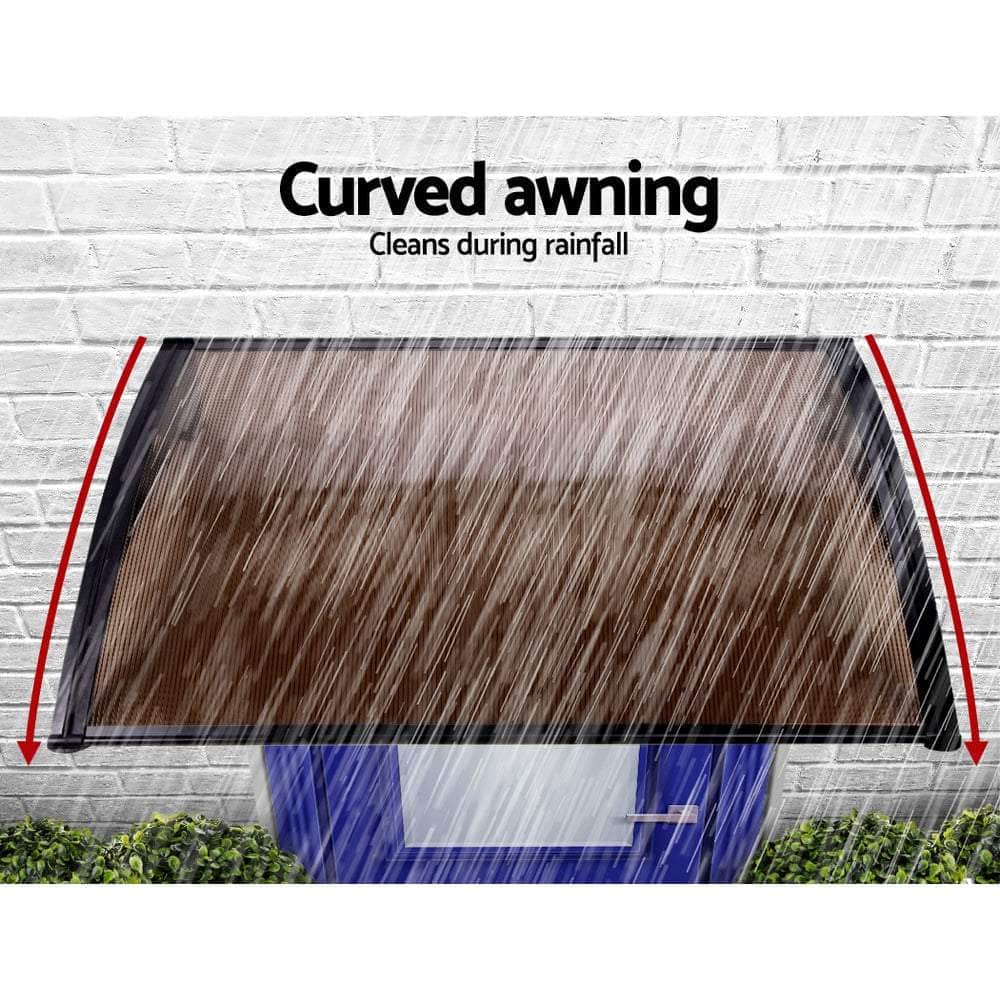 Window Door Awning Outdoor Canopy Patio Sun Shade 1mx1.5m DIY Brown