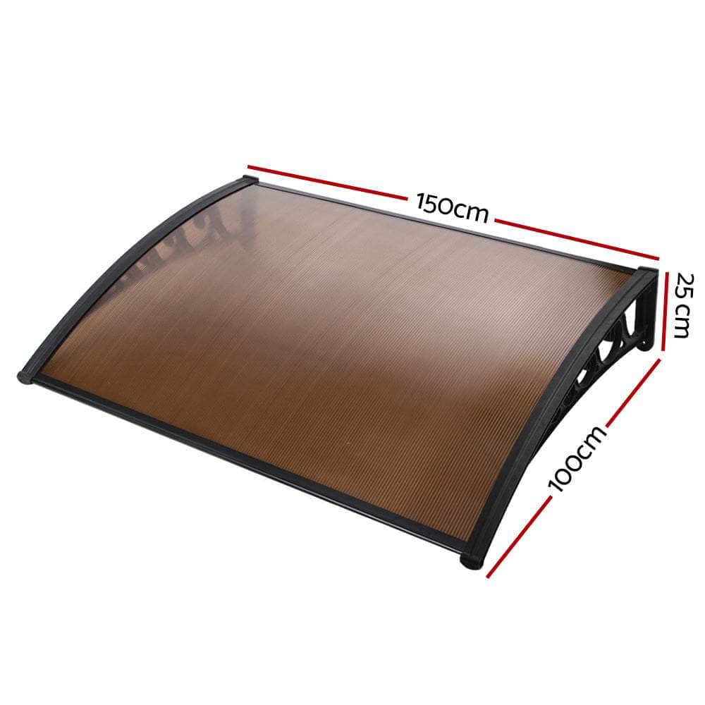 Window Door Awning Outdoor Canopy Patio Sun Shade 1mx1.5m DIY Brown