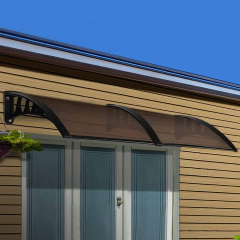 Window Door Awning Outdoor Canopy SunShield Patio 1mx2.4m DIY Brown