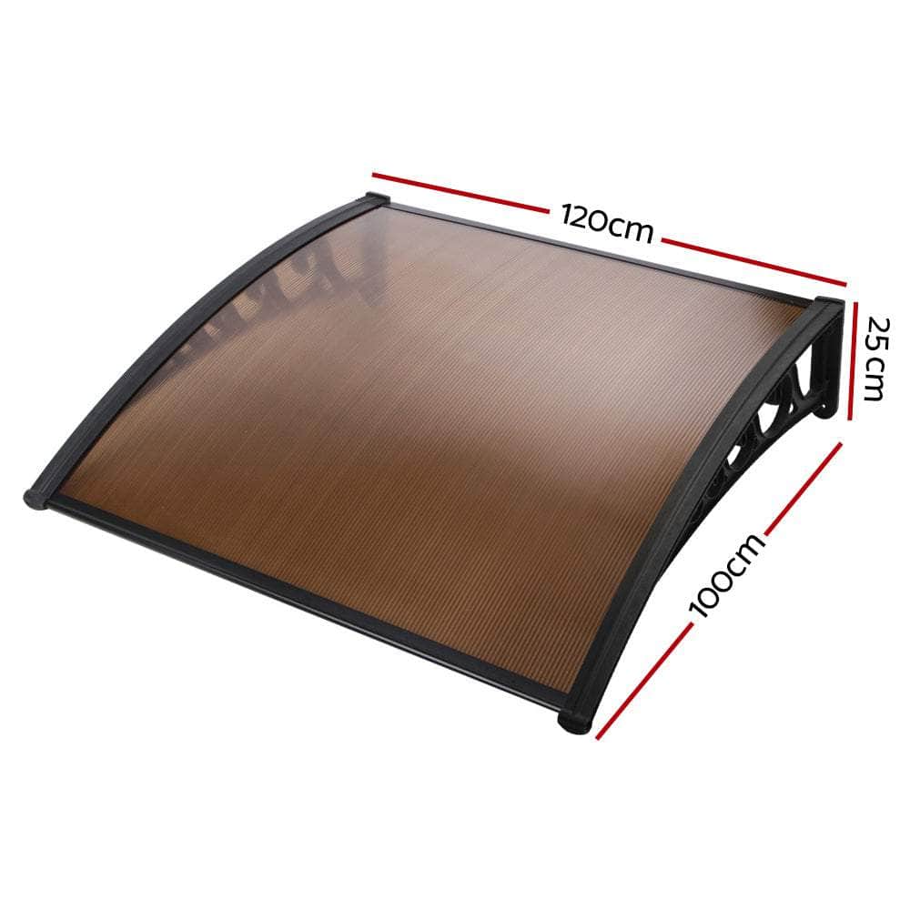 Window Door Awning Outdoor Door Canopy Patio Awning 1mx1.2m DIY Brown