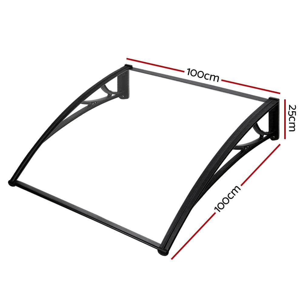 Window Door Awning Outdoor Solid Polycarbonate Canopy Patio 1mx1m DIY