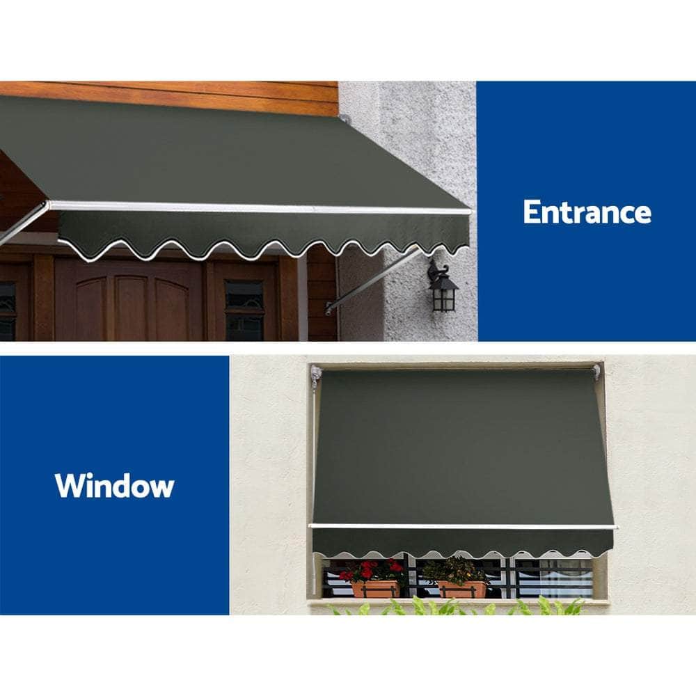 Window Fixed Pivot Arm Awning Patio Outdoor Blinds Retractable 2.8X2.1M