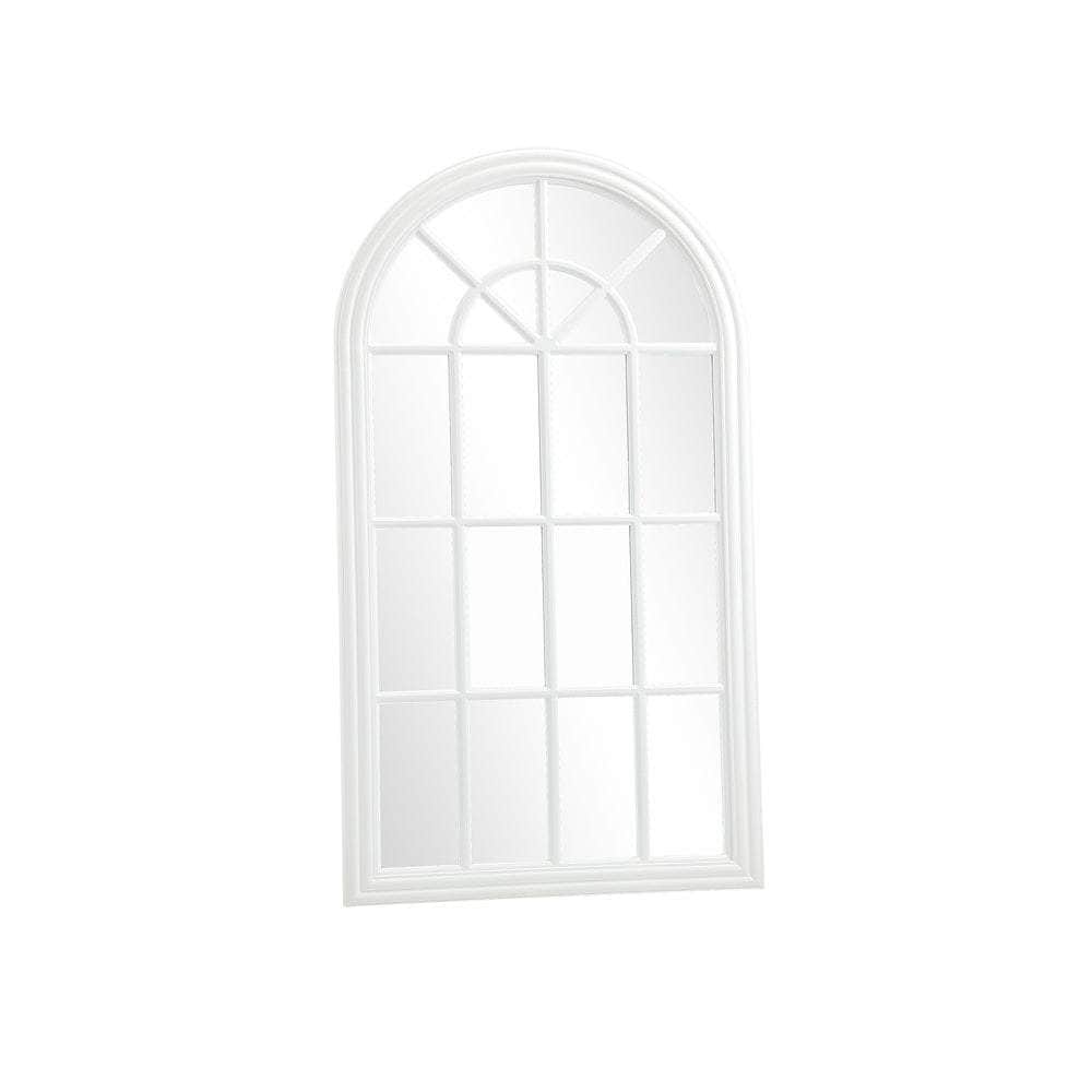 Window Mirror Arched Wall Mirrors 76x51cm Wooden White