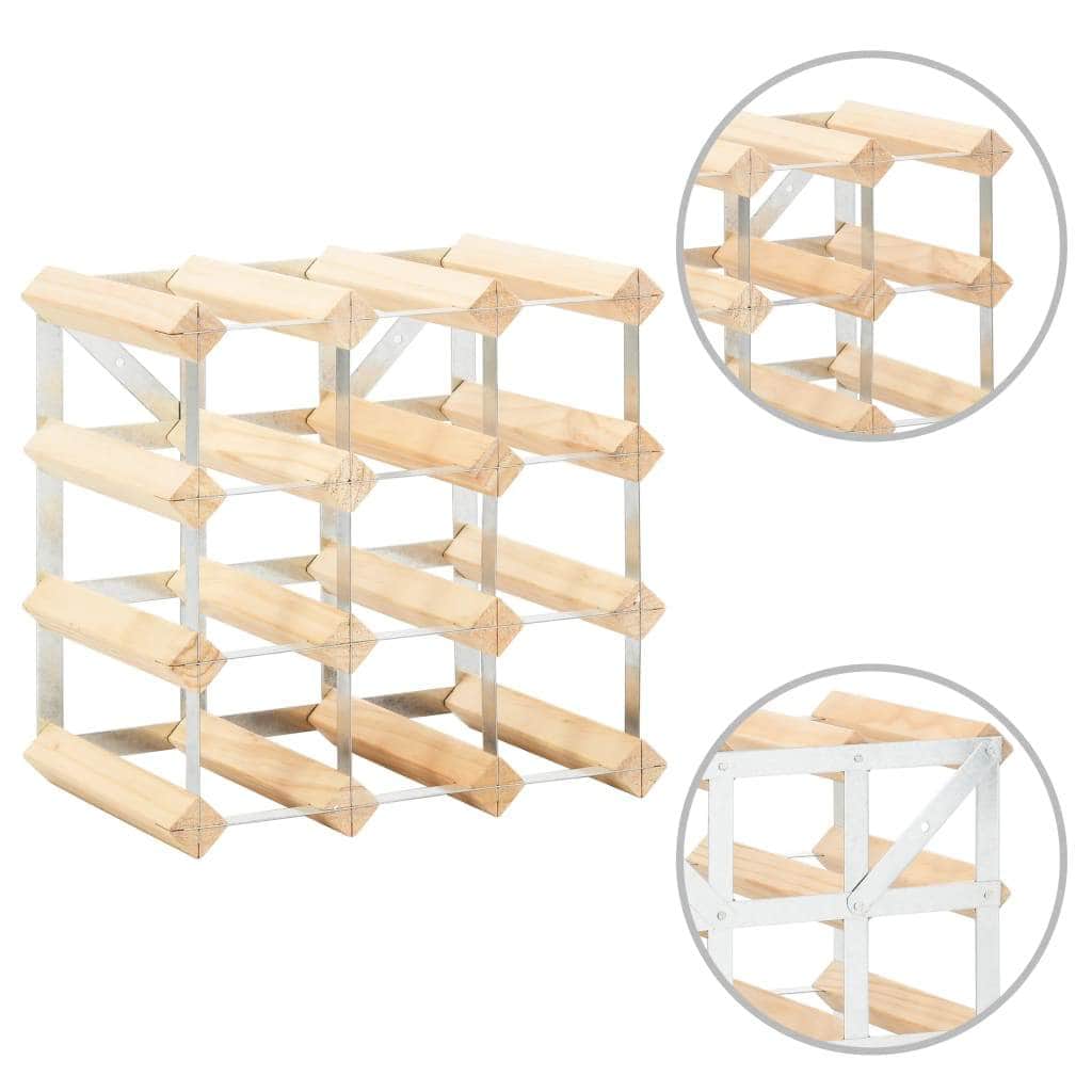 Wine Rack for 12 Bottles Solid Pinewood - Simple deals