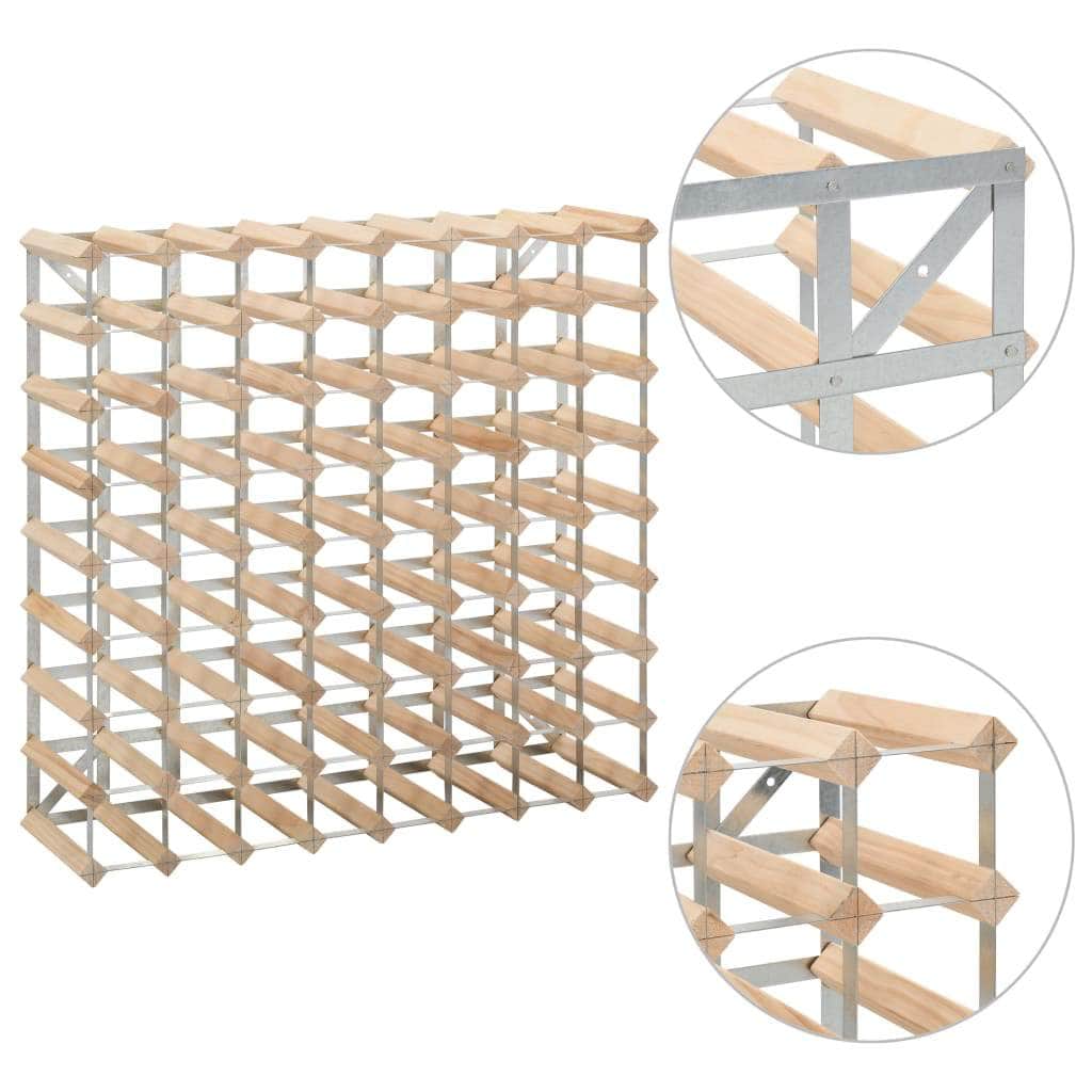 Wine Rack for 72 Bottles Solid Pinewood - Simple deals
