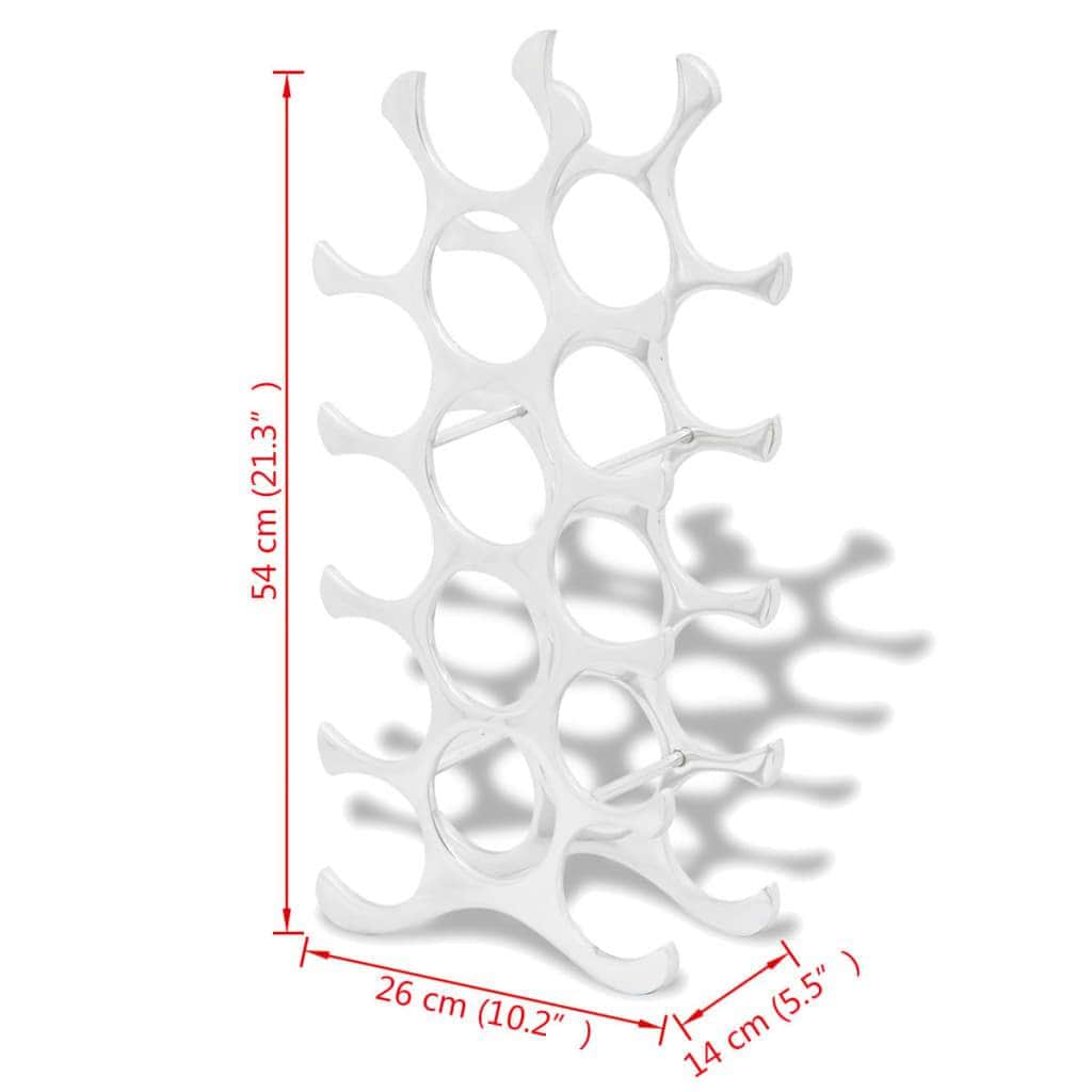 Wine Stand for 15 Bottles Silver Aluminium | Wine Racks