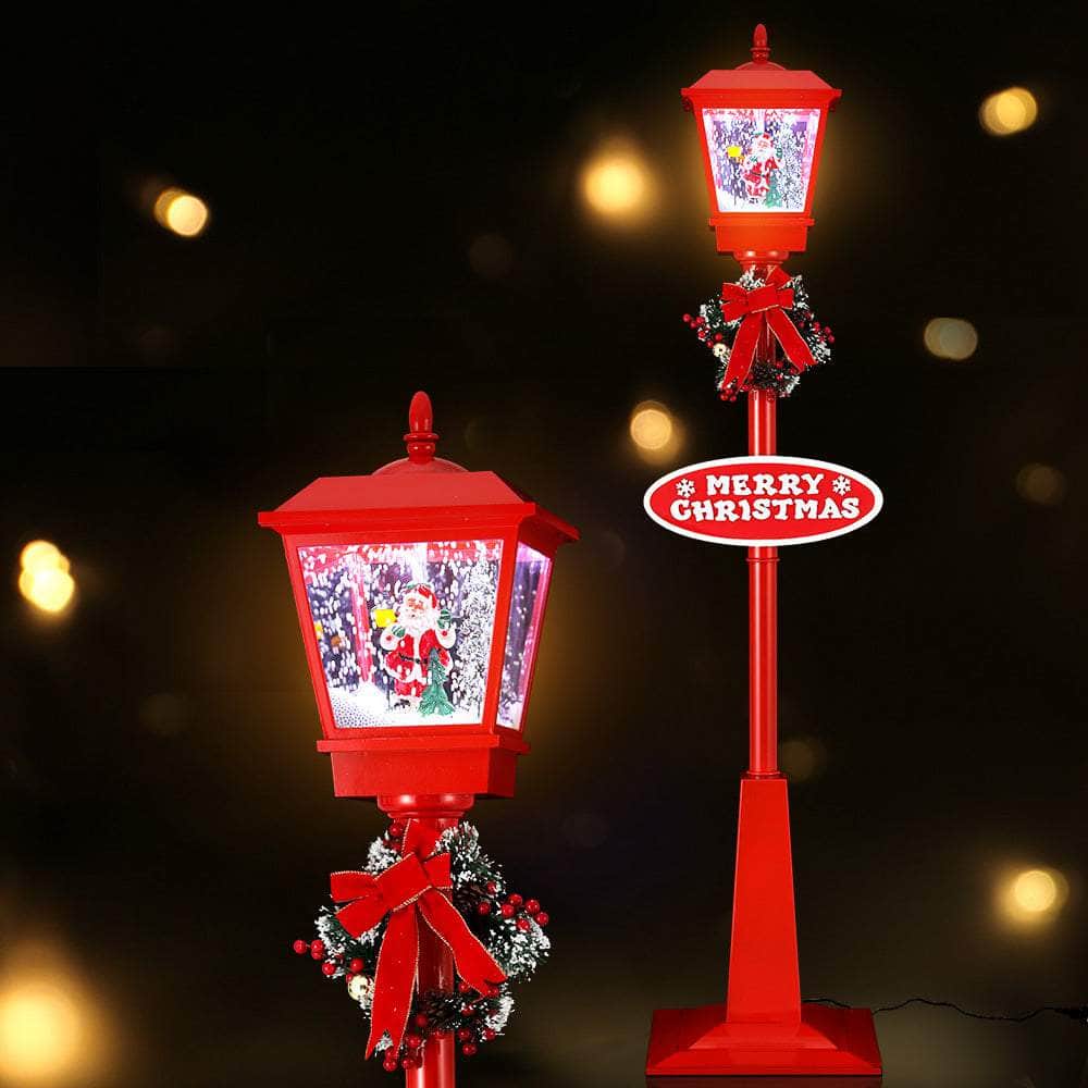 Winter Wonderland Glow 1.8M Christmas Lamp Post Lights with Falling Snow