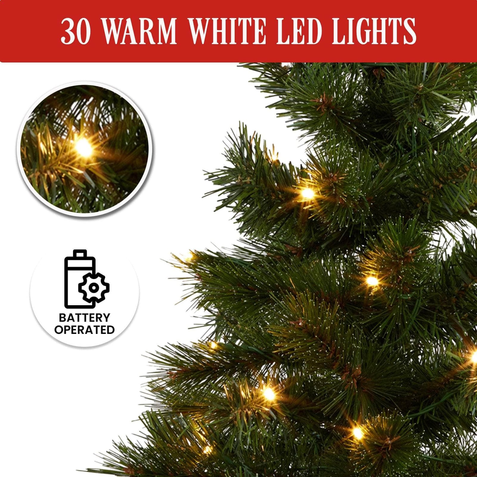 61Cm - 61cm Wintergreen Tabletop Pre-Lit Christmas Tree - photo 12