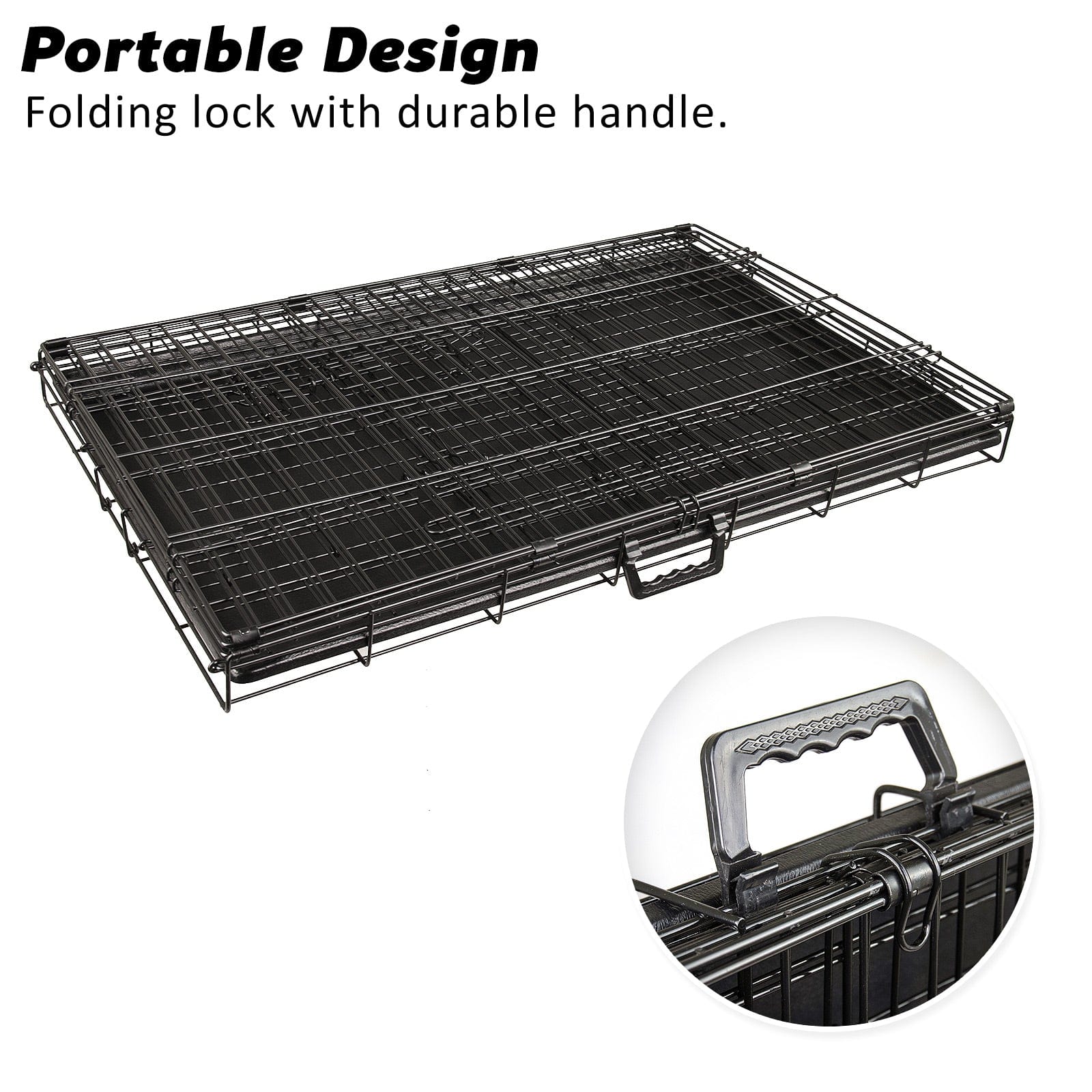 Wire Dog Cage Foldable Crate Kennel 24in with Tray, Dog Playpens & Gates - photo 12