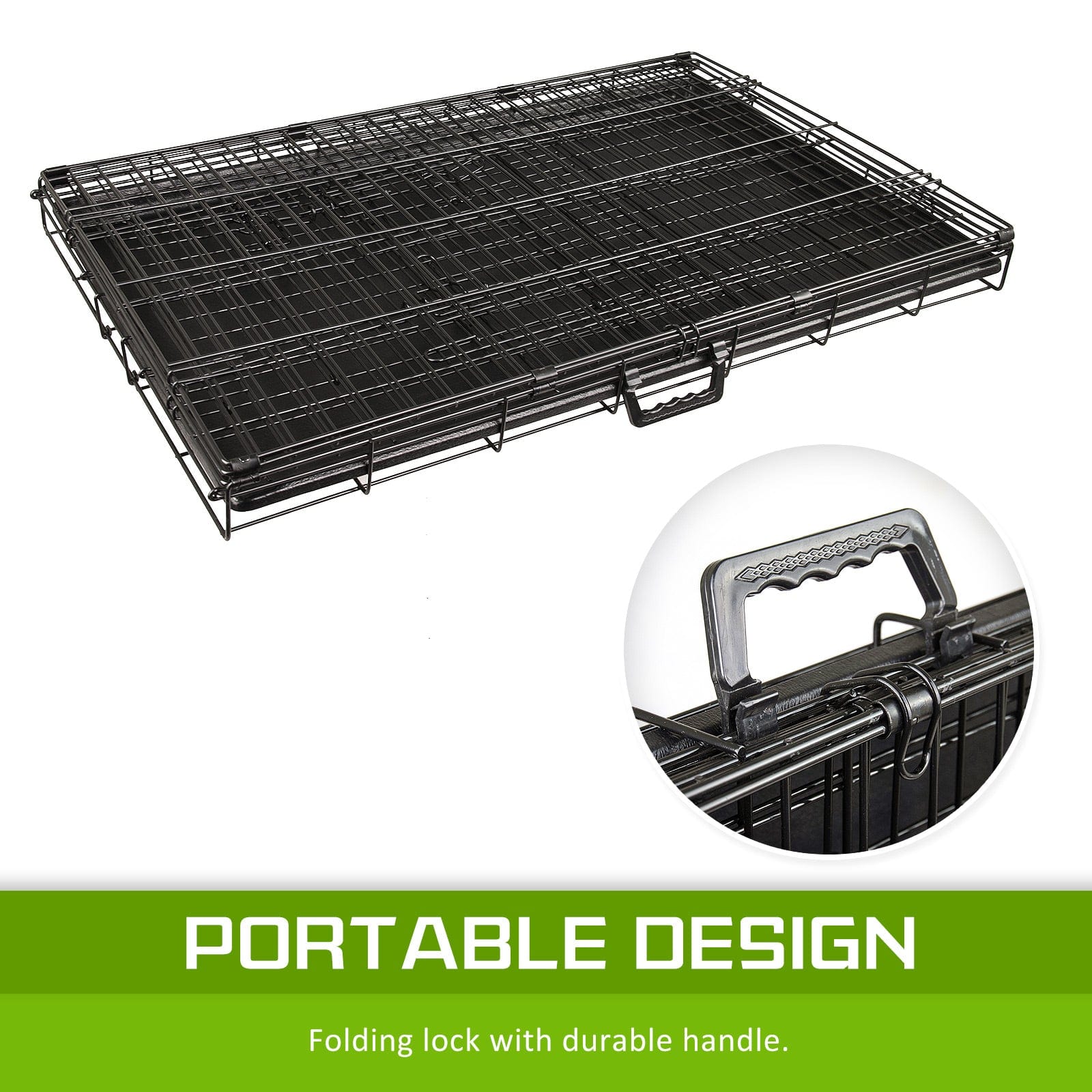 Wire Dog Cage Foldable Crate Kennel 30in with Tray, Dog Playpens & Gates