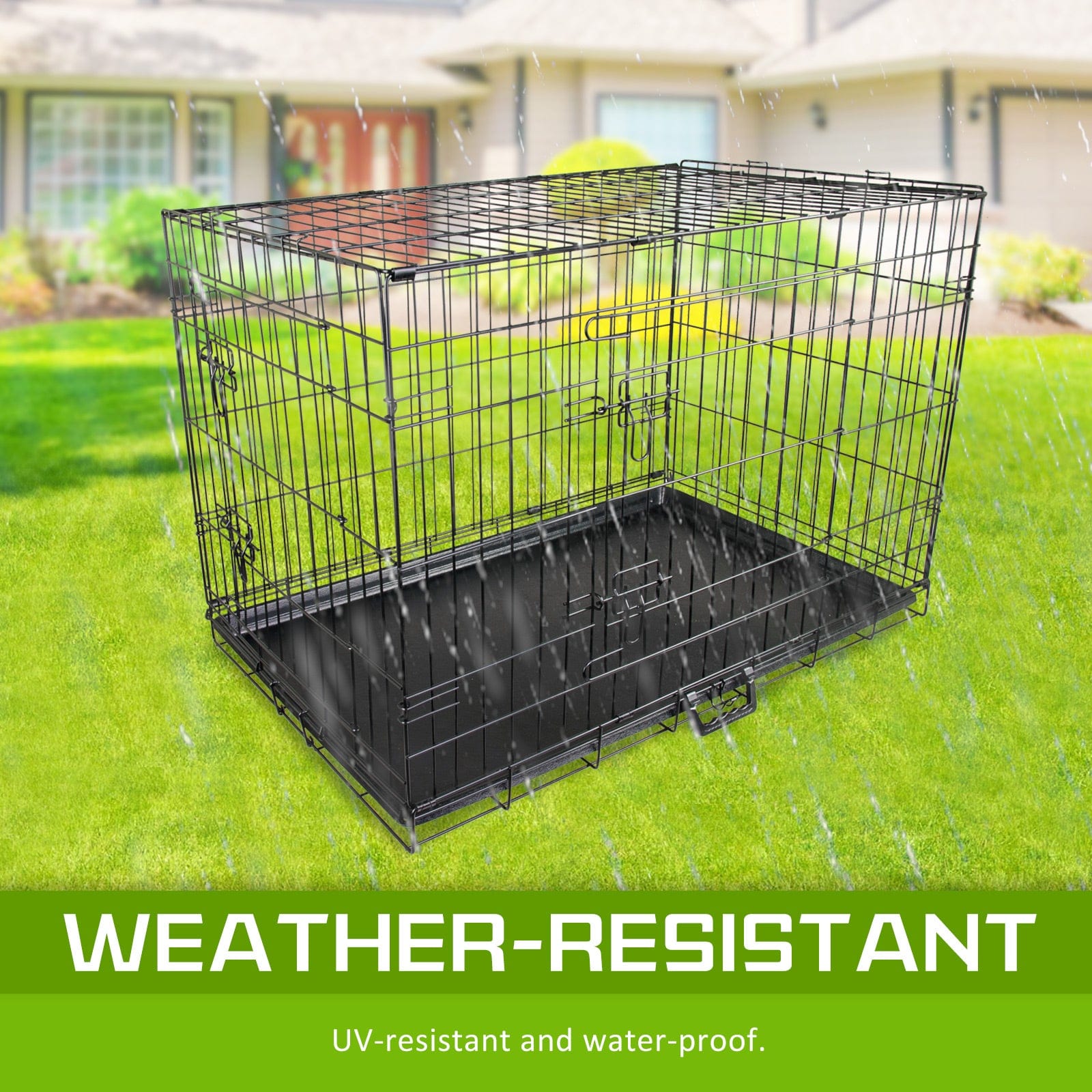 Wire Dog Cage Foldable Crate Kennel 30in with Tray | Dog Playpens & Gates - photo 11