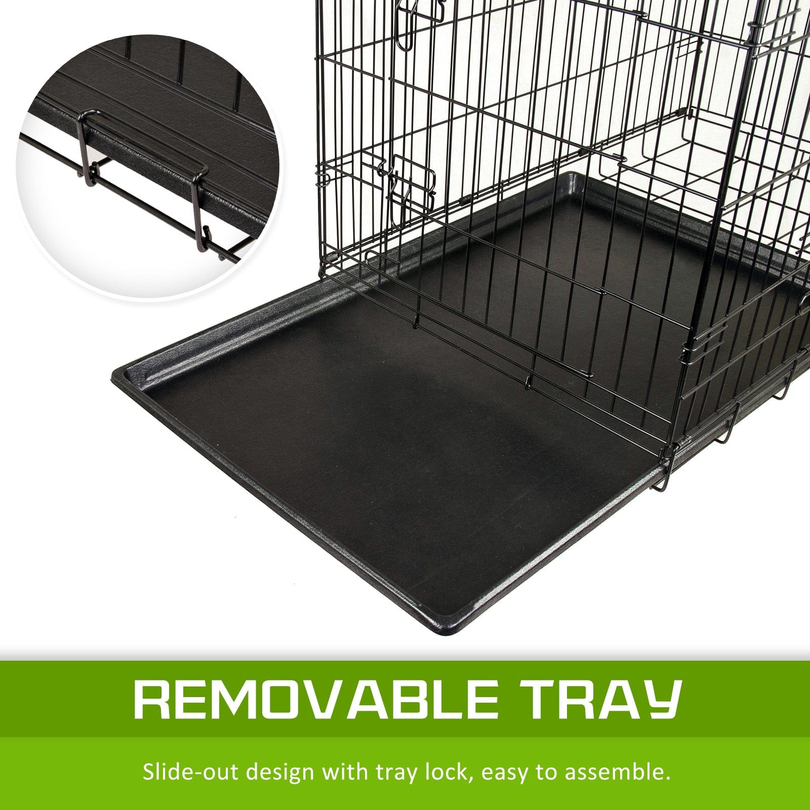 Dog Playpens & Gates - Wire Dog Cage Foldable Crate Kennel 48in with Tray - photo 10