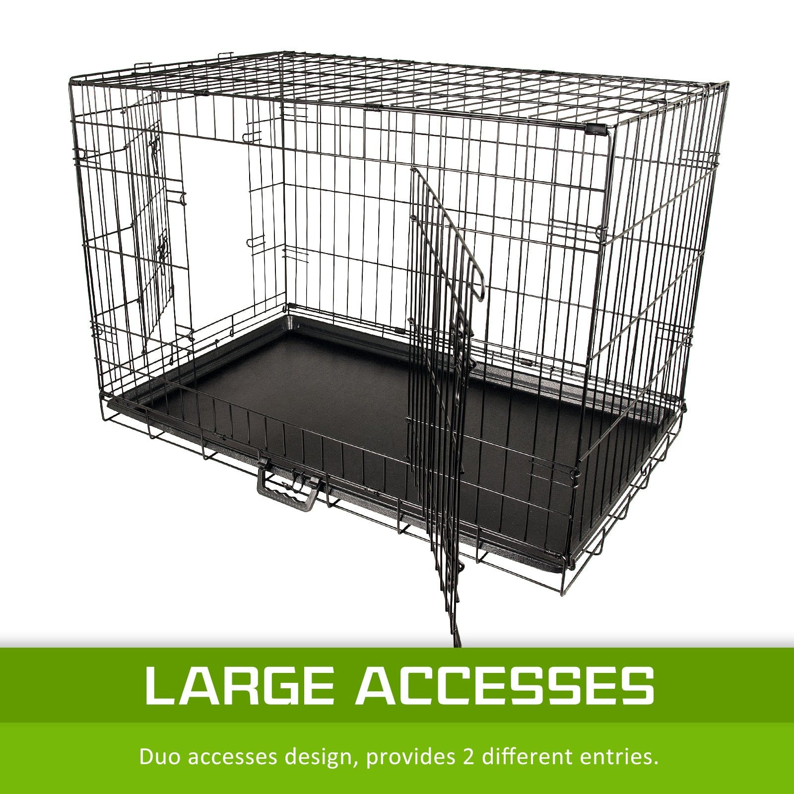 Dog Playpens & Gates - Wire Dog Cage Foldable Crate Kennel 48in with Tray