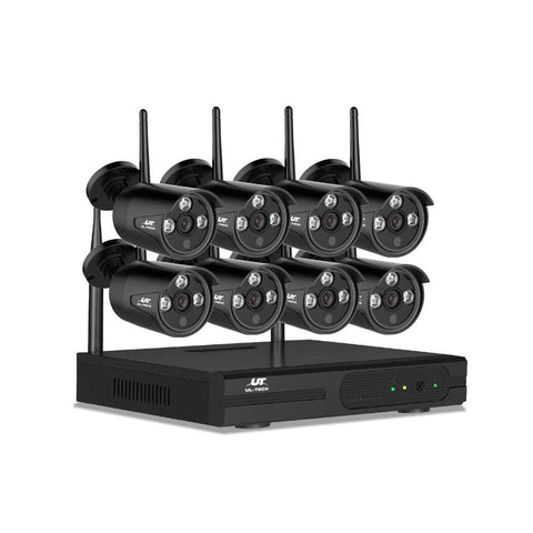 Wireless Cctv Security System 8Ch Nvr 3Mp 8 Bullet Cameras