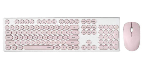 Wireless Optical Mouse & Keyboard Black - 2.4G Connection, 10M Range- Pink