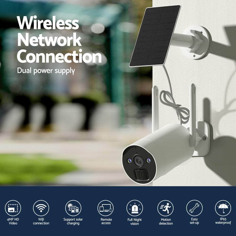 Wireless Solar Cctv Security Cameras 4Mp 8Ch Nvr