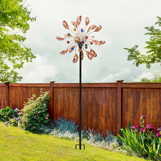 Garden Windmill Solar Light Wind Spinner - Outdoor Living
