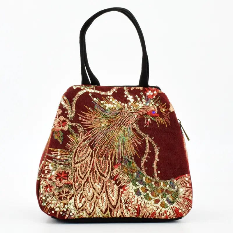 Women's Canvas Tote Bag with Sequin Embroidery Handbag