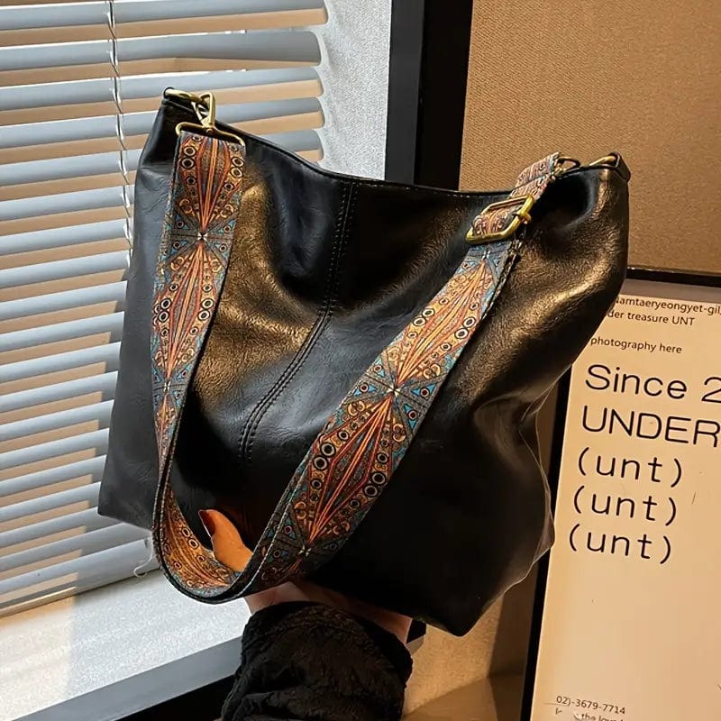 Women's Geometric Strap Hobo Bag - Large Capacity Crossbody and Retro Style Shoulder Bag