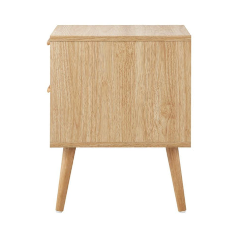 Wooden 2-Drawer Bedside Cabinet for Stylish Bedroom Storage