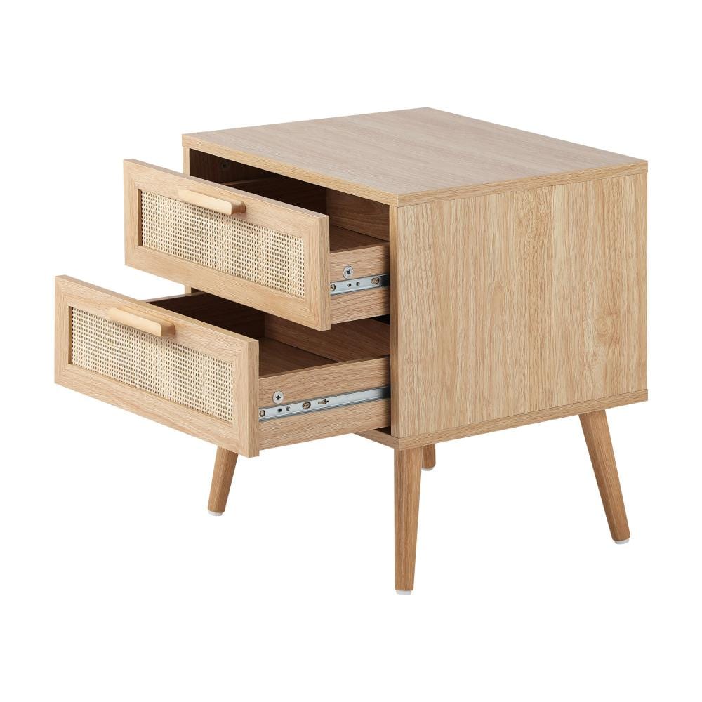 Wooden 2-Drawer Bedside Cabinet for Stylish Bedroom Storage