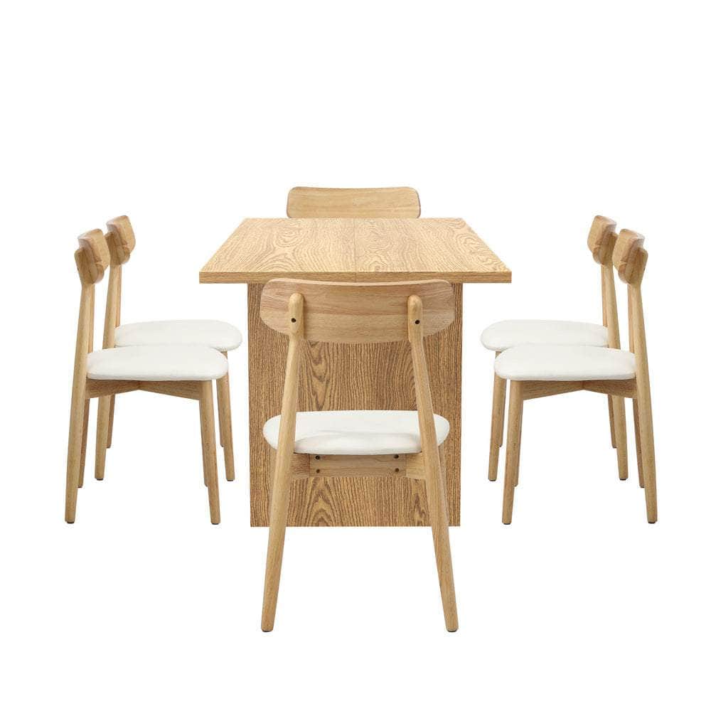 Wooden 6-Seater Dining Table and Chairs Set for Kitchen or Dining Room