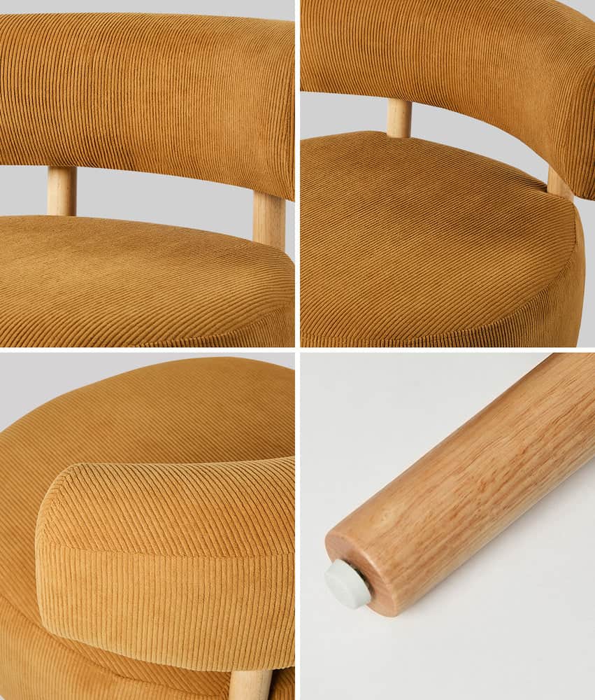 Wooden Armchair Lounge Chair Linen Fabric Accent Living Room Seat Beige /Orange/Green