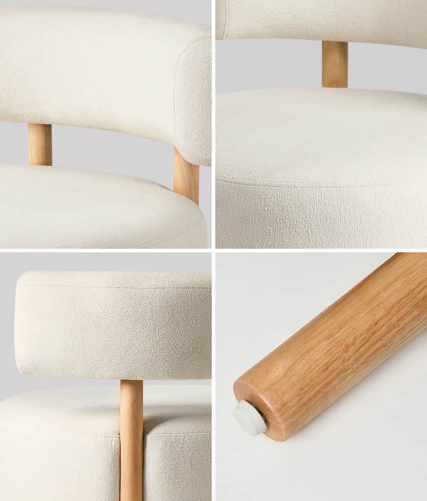 Wooden Armchair Lounge Chair Linen Fabric Accent Living Room Seat Beige /Orange/Green