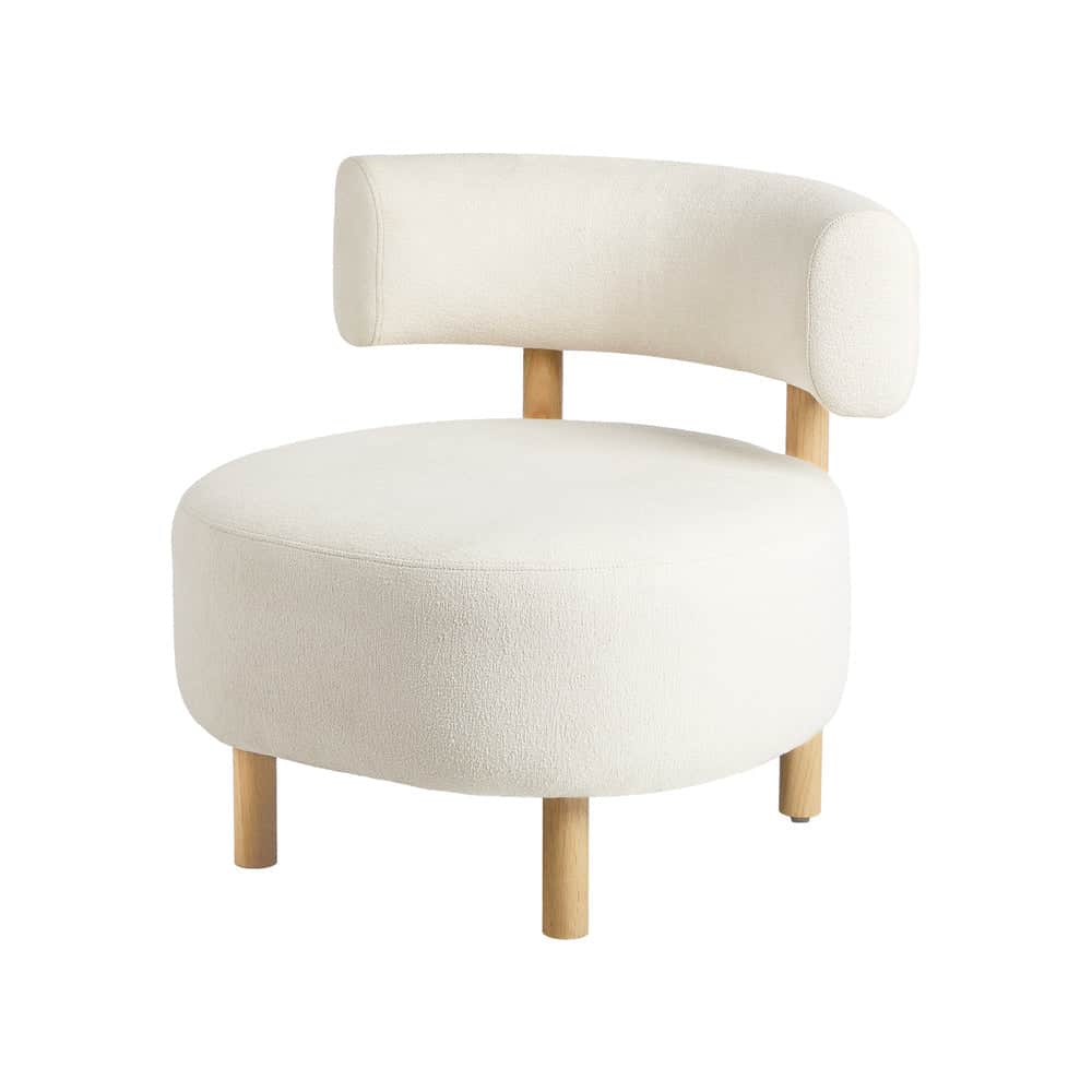 Wooden Armchair Lounge Chair Linen Fabric Accent Living Room Seat Beige /Orange/Green