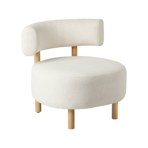 Wooden Armchair Lounge Chair Linen Fabric Accent Living Room Seat Beige /Orange/Green