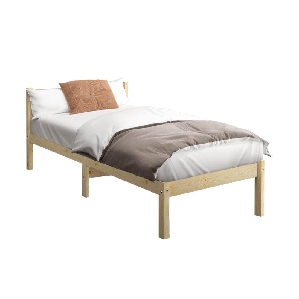 Wooden Bed Frame Mattress Base Slat Support Platform Bed