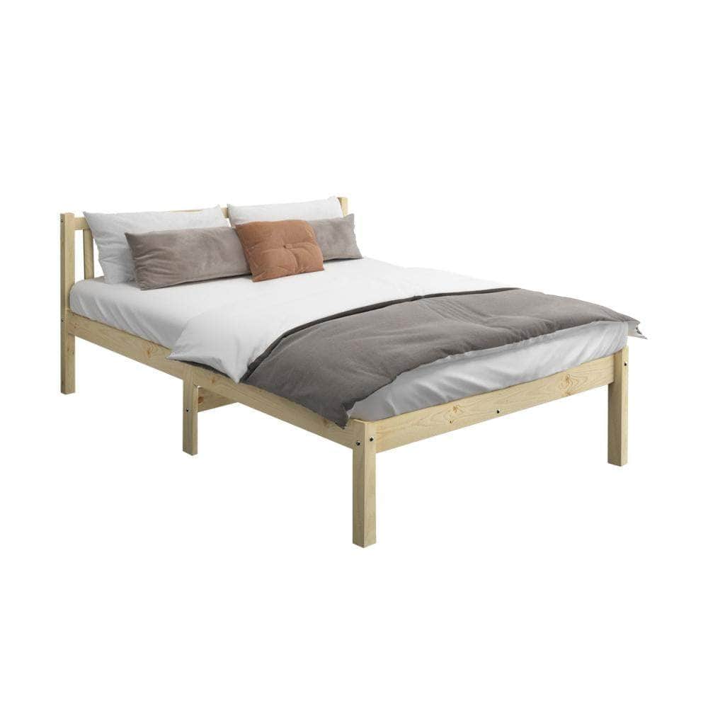 Wooden Bed Frame Mattress Base Slat Support Platform Bed