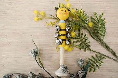 Wooden bee bell stick