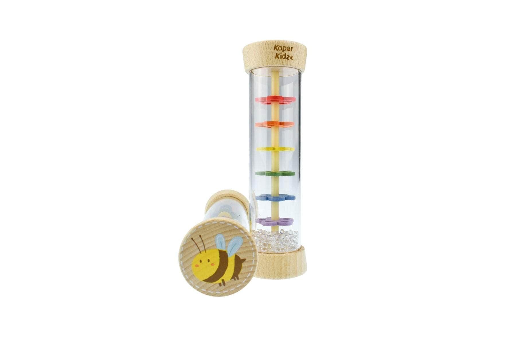 Wooden bee rainmaker rattle