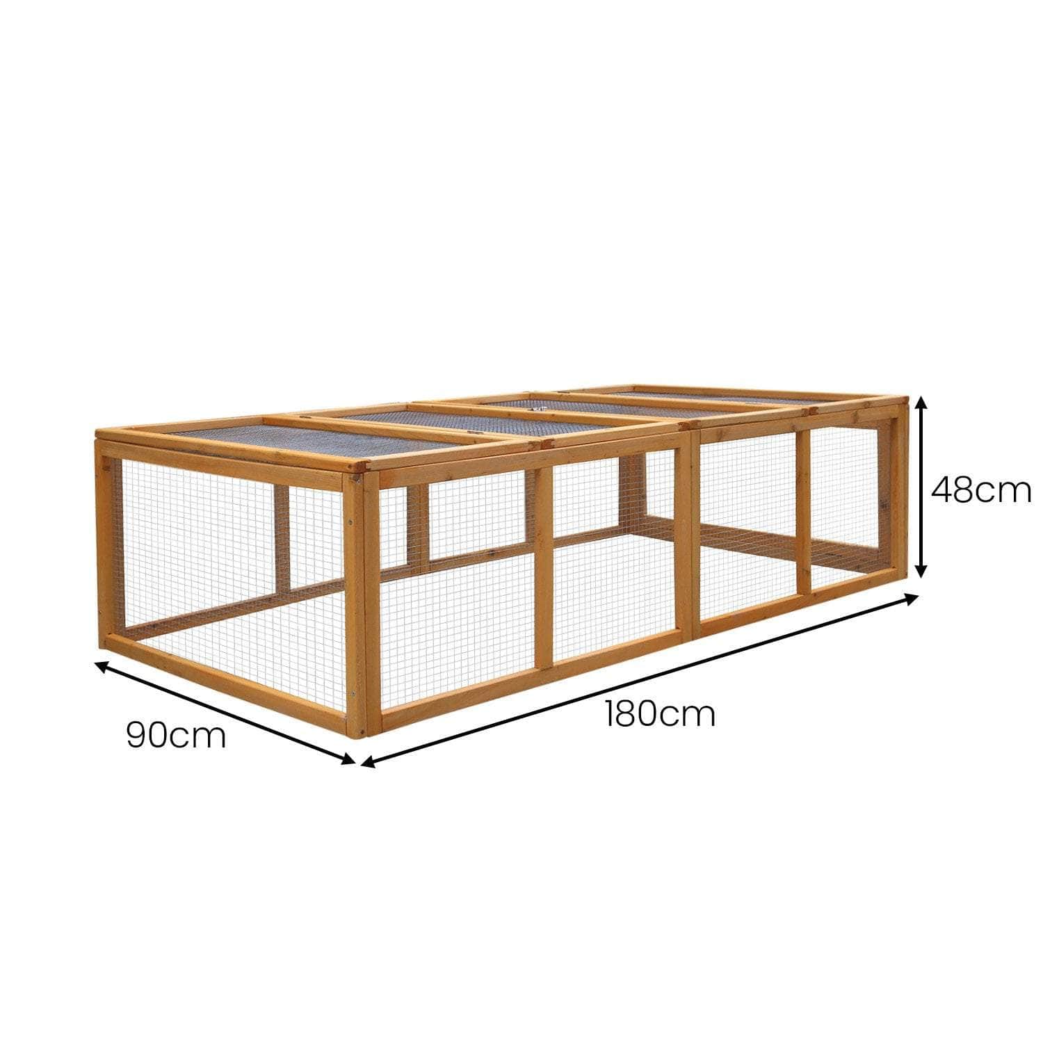 Wooden Chicken Coop & Rabbit Hutch - Rectangular Design.