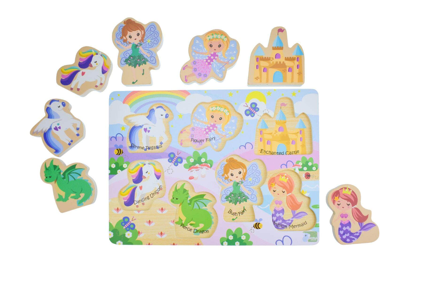Wooden chunky puzzle fantasy fairytale