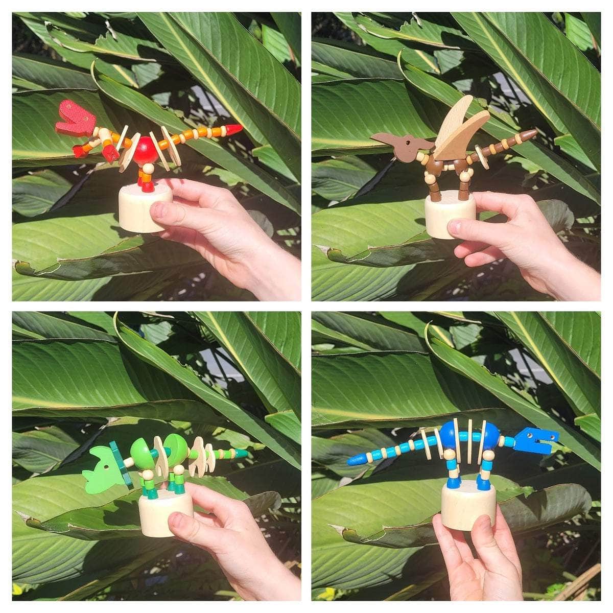 Wooden Dancing Dinosaur Set Of 4