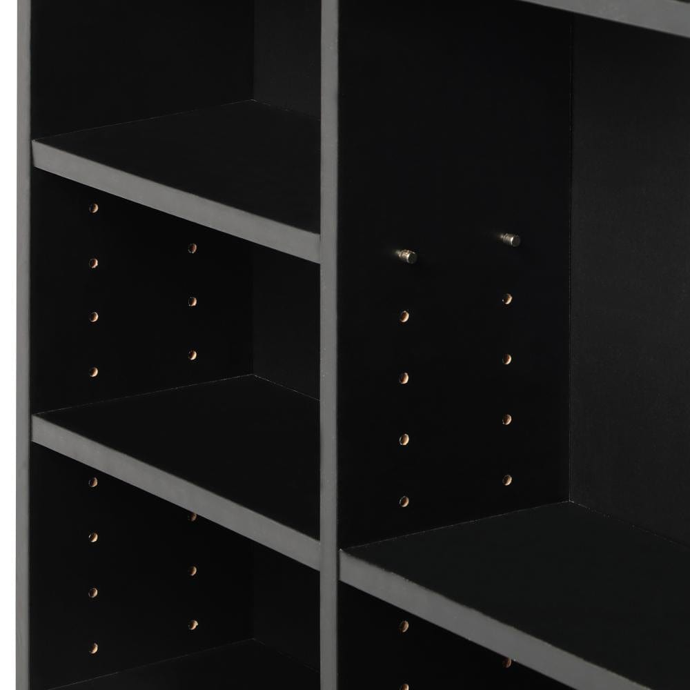 Wooden Display Shelf for CDs and DVDs - Black Bookcase Bookshelf