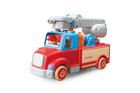 Wooden fire engine with sound and light