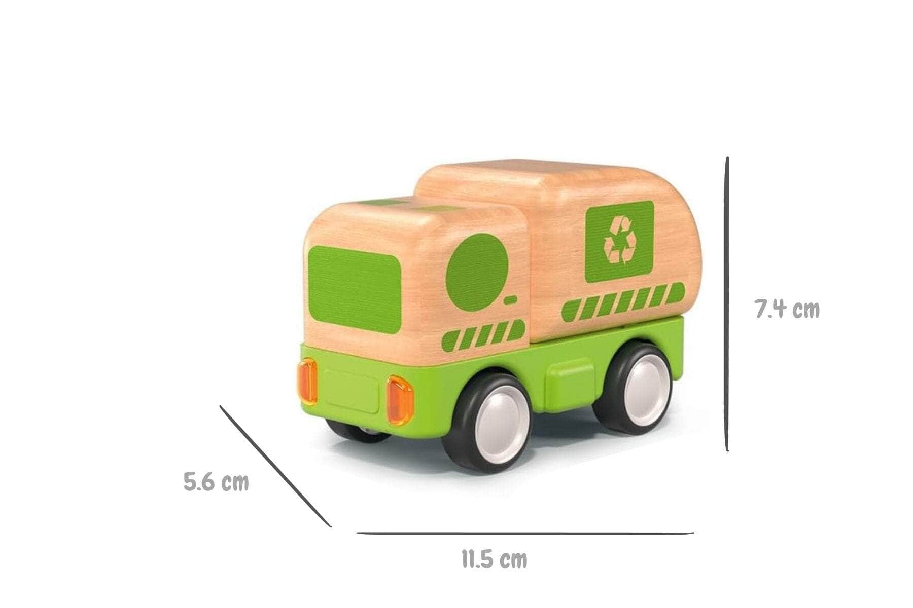 Wooden friction truck recycling with sound and light