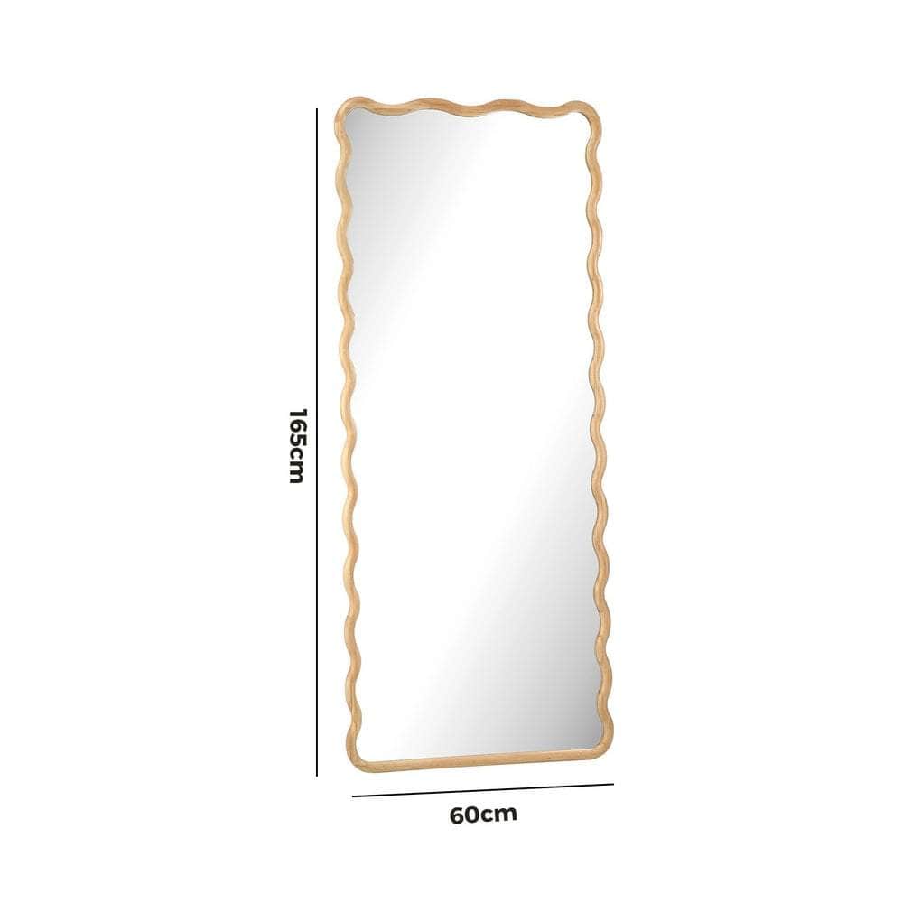 Wooden Full Length Mirror 165x60cm Wavy Floor Mirrors