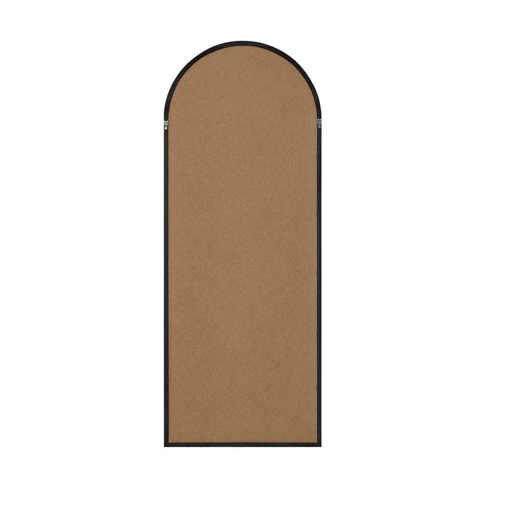 Wooden Full Length Mirror 166x60cm Arched Black/Brown, Wooden finish