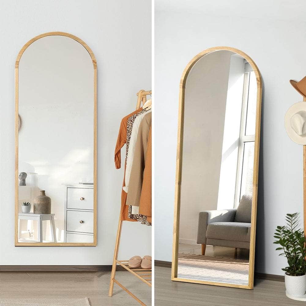 Wooden Full Length Mirror 180x70cm Wavy Floor Mirrors